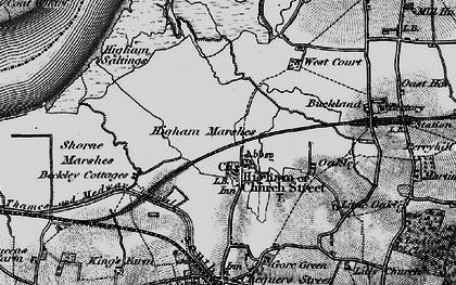 Old map of Beckley Hill in 1896