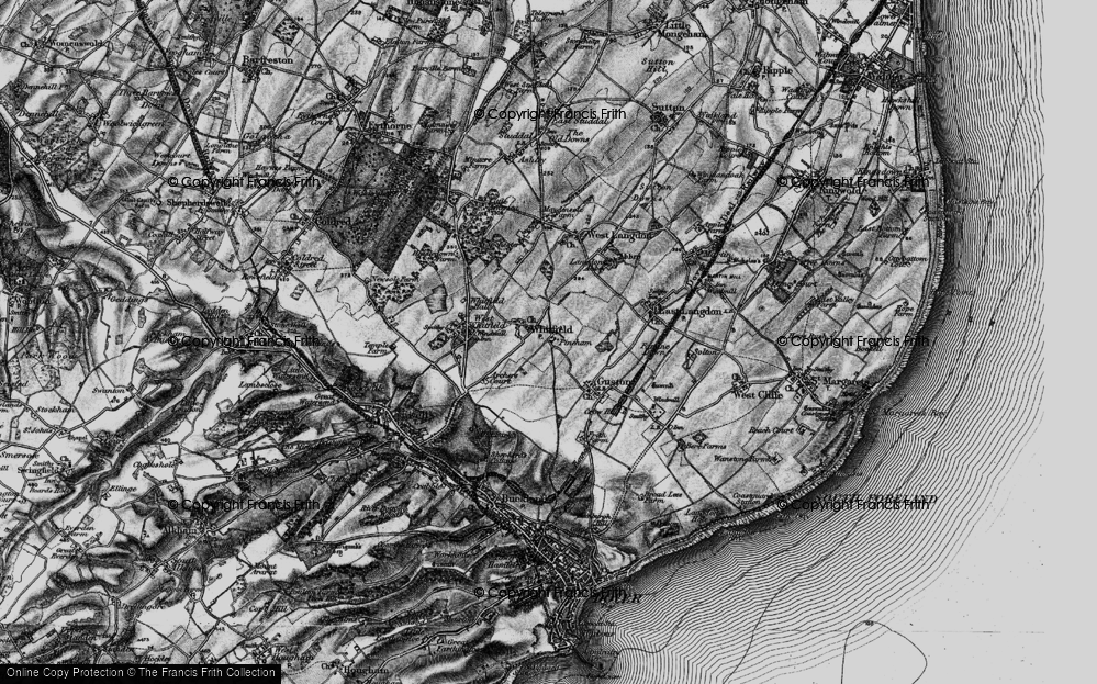 Old Map of Church Whitfield, 1895 in 1895