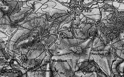 Old map of Clun Castle in 1899