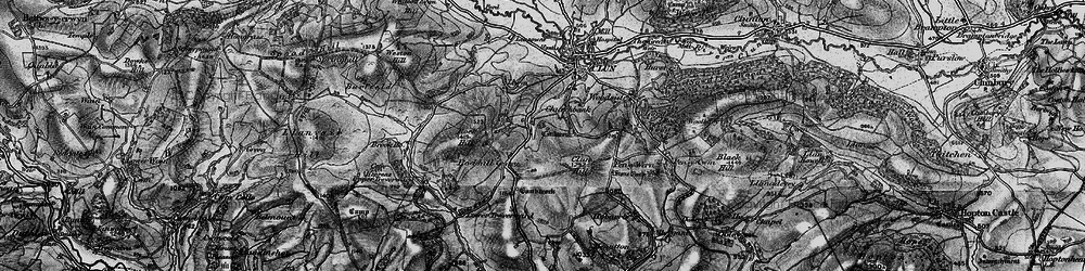 Old map of Clun Castle in 1899