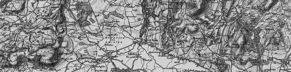 Old map of Churchstoke in 1899