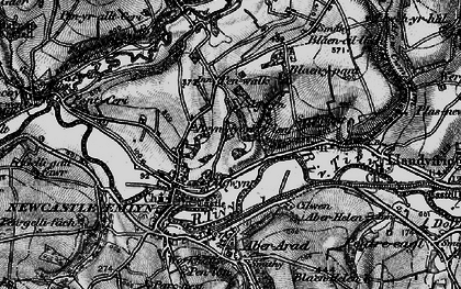 Old map of Afon Teifi in 1898