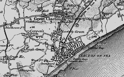 Old map of Clacton-On-Sea in 1896