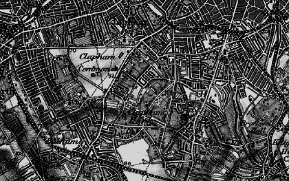 Old map of Clapham Park in 1896