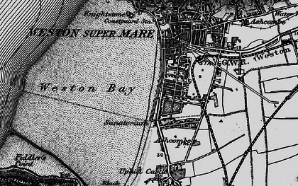 Old map of Weston Bay in 1898