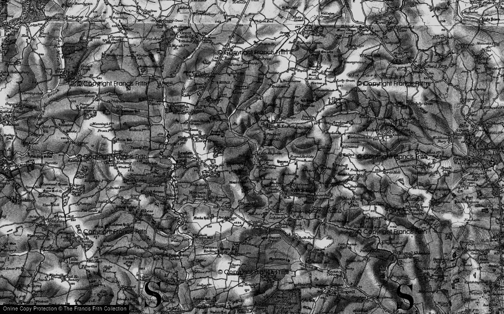 Old Map of Clatterford End, 1896 in 1896