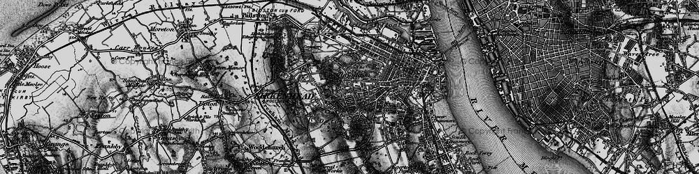 Old map of Birkenhead Park in 1896