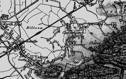 Old map of Claverham in 1898