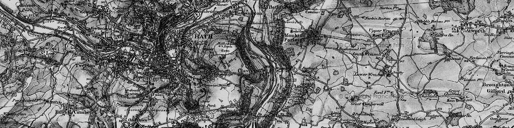 Old map of Claverton in 1898
