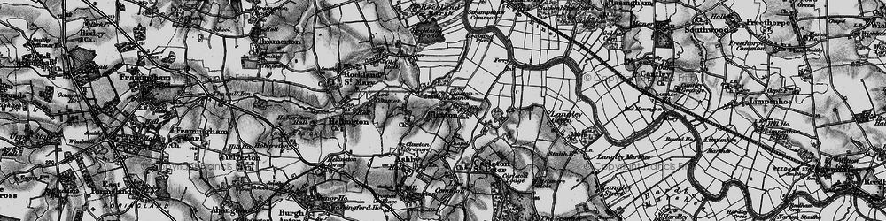 Old map of Claxton in 1898