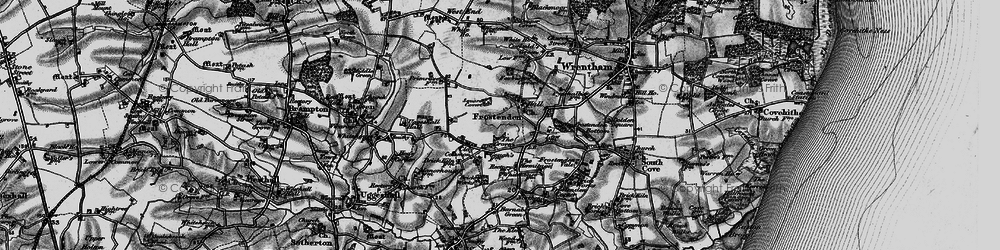 Old map of Clay Common in 1898