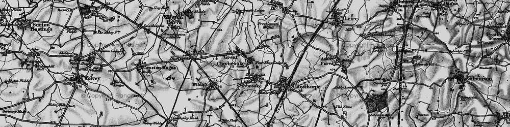Old map of Claybrooke Magna in 1898