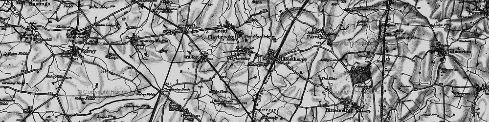 Old map of Claybrooke Parva in 1898