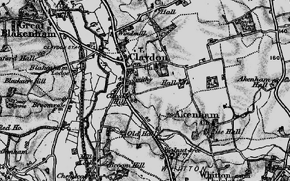 Old map of Claydon in 1896