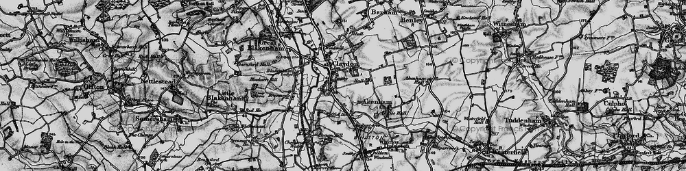 Old map of Claydon in 1896