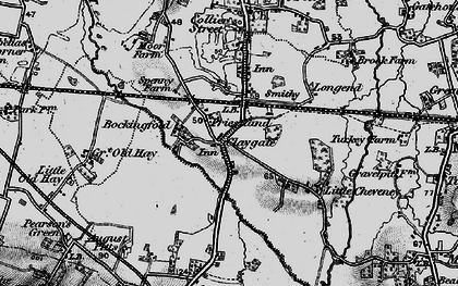 Old map of Claygate in 1895