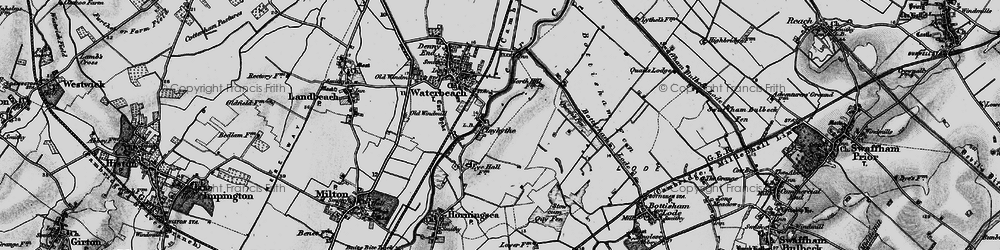 Old map of Bottisham Fen in 1898