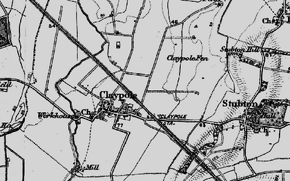 Old map of Claypole in 1899