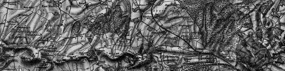 Old map of Clench Common in 1898