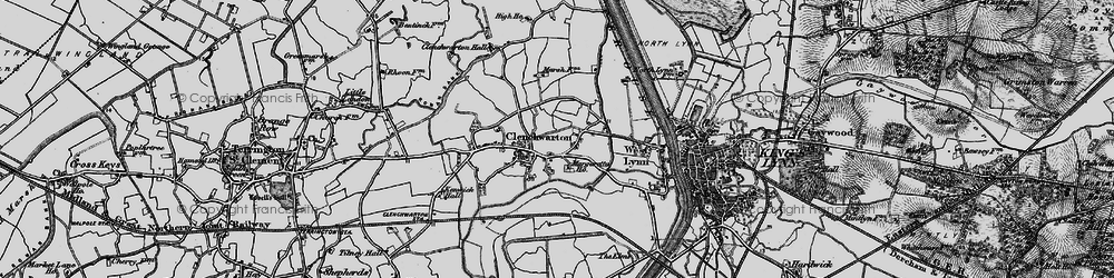 Old map of Clenchwarton in 1893