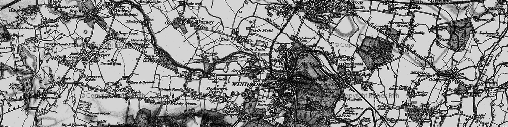 Old map of Boveney Lock in 1896