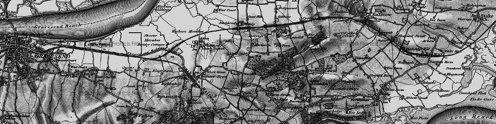 Old map of Cliffe Woods in 1895