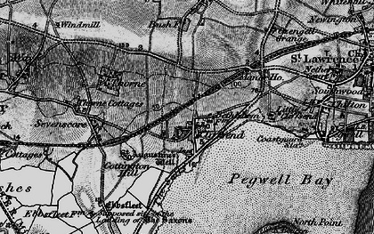 Old map of Pegwell Bay in 1895