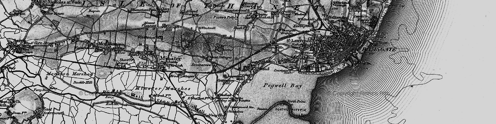 Old map of Pegwell Bay in 1895