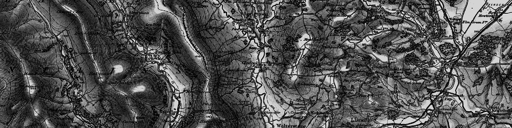 Old map of Penrhewr in 1896
