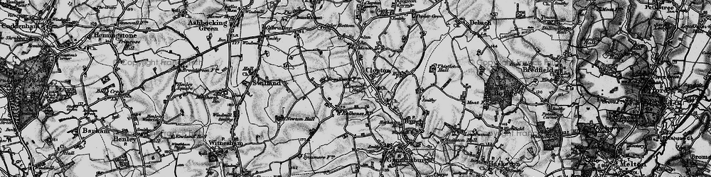 Old map of Clopton in 1896