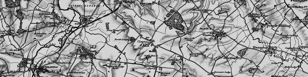 Old map of Barnwell Wold in 1898