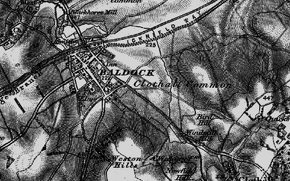 Old map of Clothall Common in 1896