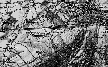 Old map of Cluddley in 1899