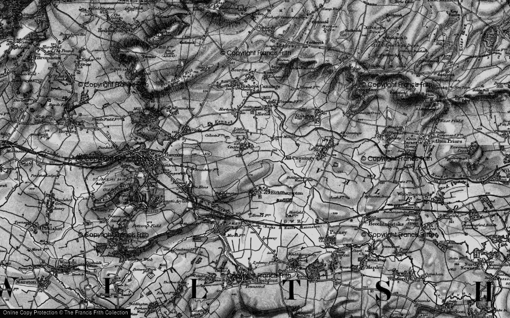 Old Map of Coate, 1898 in 1898