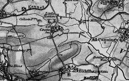 Old map of Coate in 1898