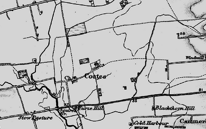 Old map of Coates in 1899