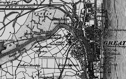 Old map of Acle Marshes in 1898