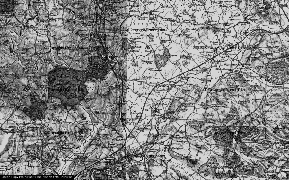 Old Map of Historic Map covering Betton Wood in 1897