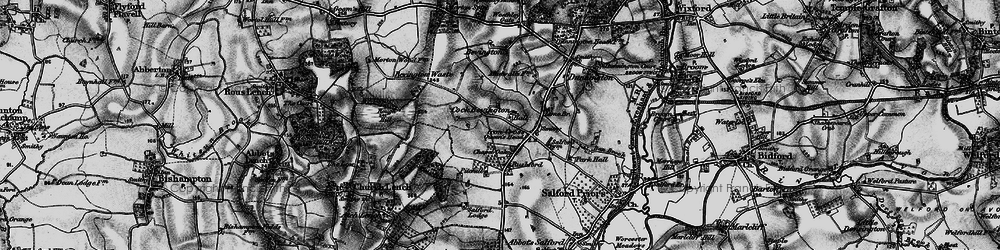 Old map of Cock Bevington in 1898