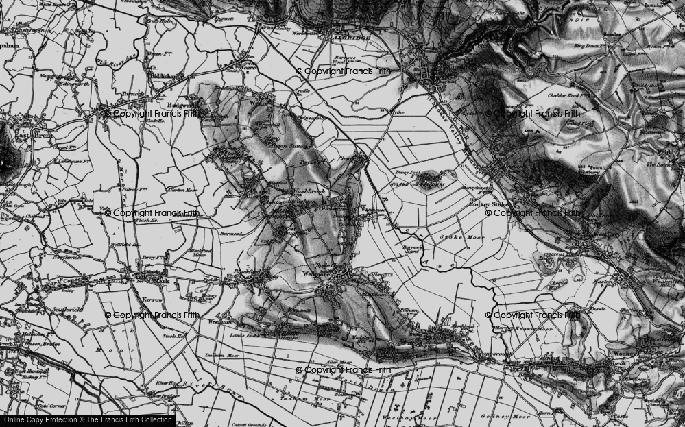 Old Map of Cocklake, 1898 in 1898