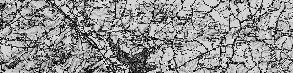Old map of Coddenham in 1898