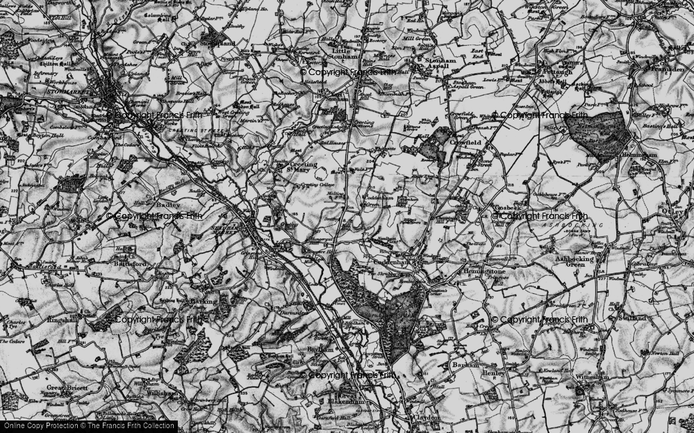 Old Map of Coddenham Green, 1898 in 1898