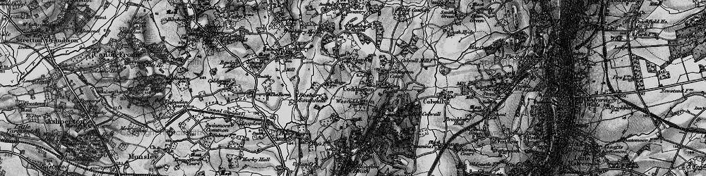 Old map of Coddington in 1898