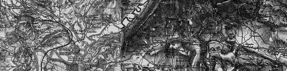 Old map of Coed-y-caerau in 1897