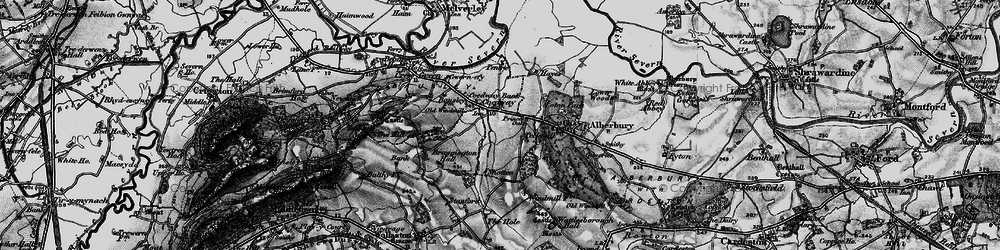 Old map of Alberbury Castle in 1899