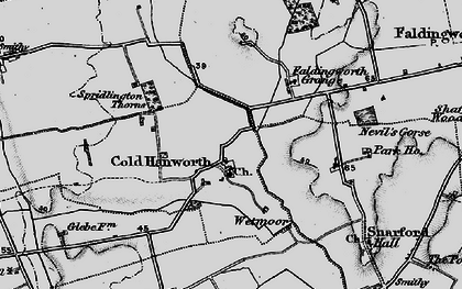 Old map of Cold Hanworth Village in 1899