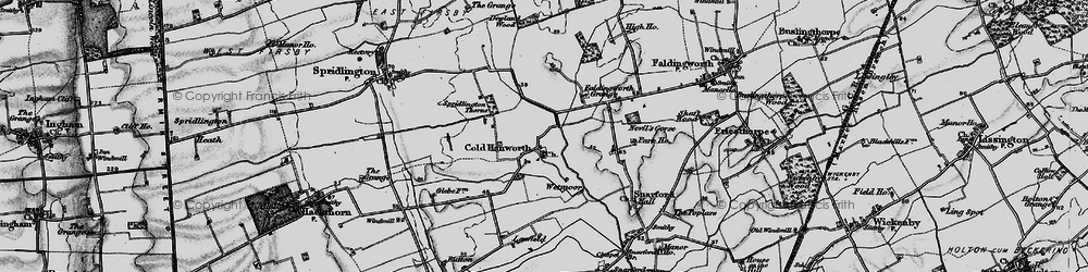 Old map of Cold Hanworth Village in 1899