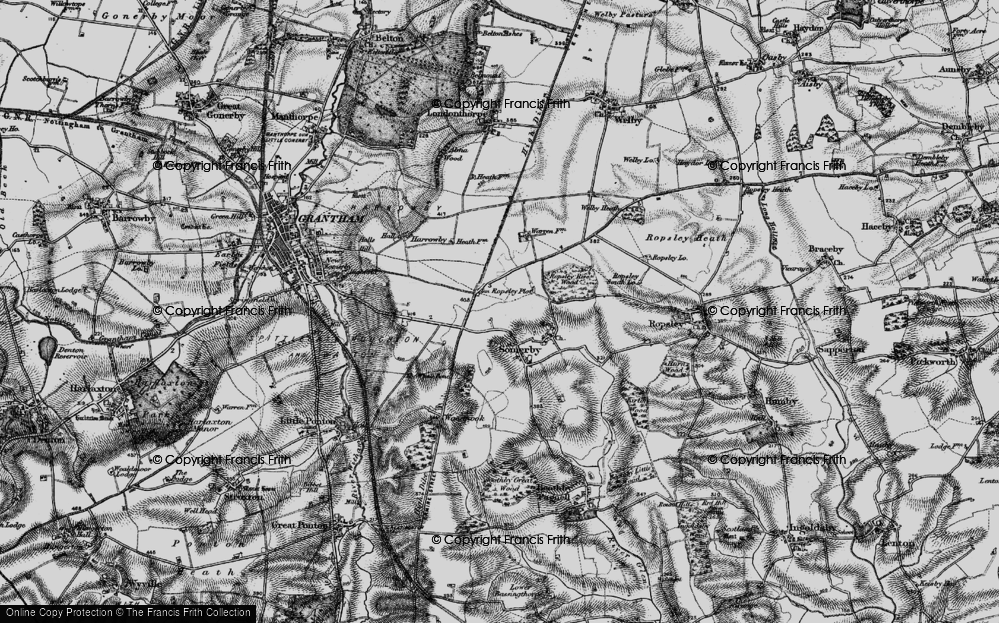 Old Map of Historic Map covering Welby Warren in 1895