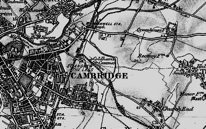 Old map of Coldham's Common in 1898