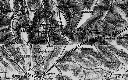 Old map of Four Burrows in 1895